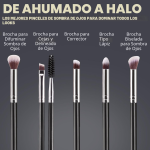 BEAKEY Juego de brochas de maquillaje, base profesional, corrector de sombra de ojos, aplicador bronceador en polvo, 2 esponjas de licuadora con estuche de papel de belleza - Imagen 6