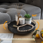 Tabla giratoria de roble de 9 pulgadas para tocador de baño y perfumes o velas