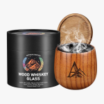 Vasos de whisky de madera carbonizada personalizados